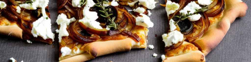 Caramelized Onion and Roasted Garlic Pizza with Goat Cheese and Thyme