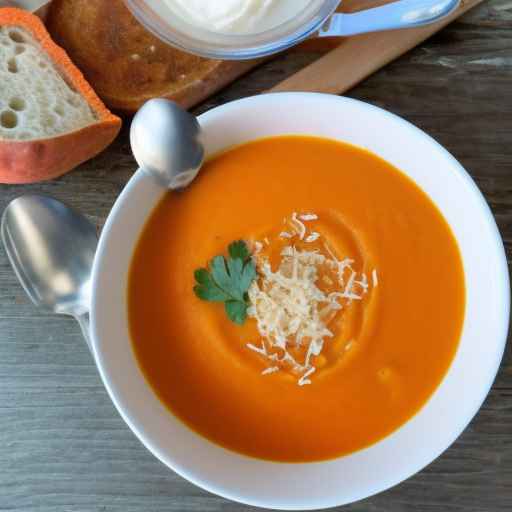 Carrot and sweet potato soup with coconut milk