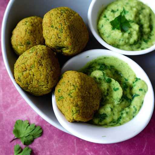 Cauliflower Falafel with Cilantro-Mint Chutney