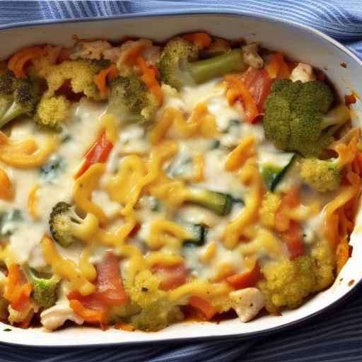 Cheesy chicken and vegetable casserole