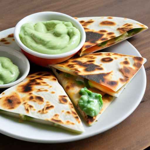 Cheesy Quesadillas with Green Dip