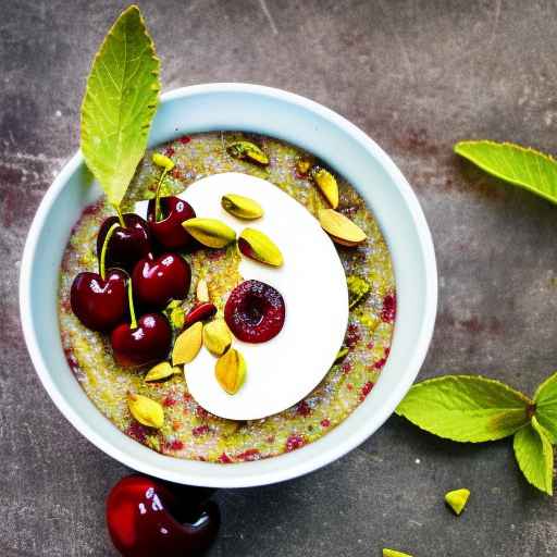 Cherry and pistachio porridge