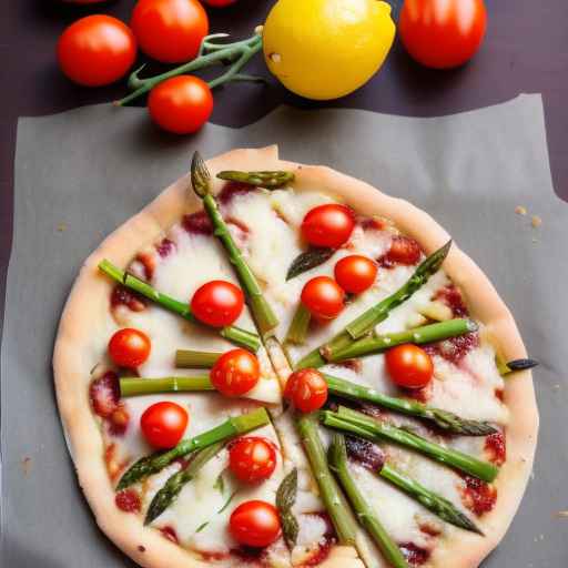 Cherry Tomato and Asparagus Pizza with Parmesan and Lemon Zest