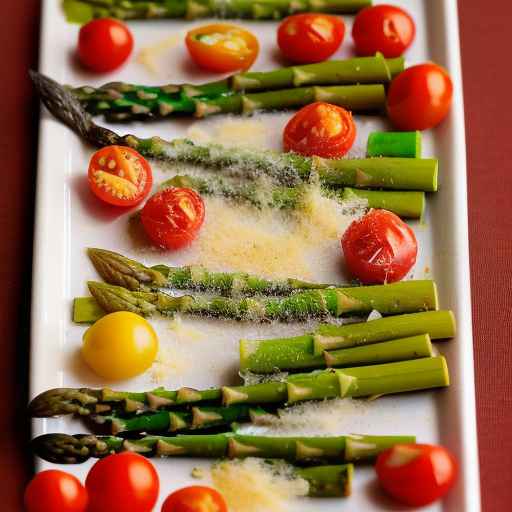 Cherry tomato and asparagus with Parmesan and lemon zest