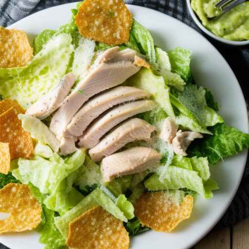 Chicken and Avocado Caesar Salad with Parmesan Crisps