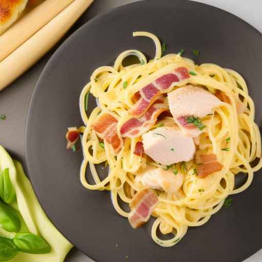 Chicken and Bacon Carbonara with Linguine