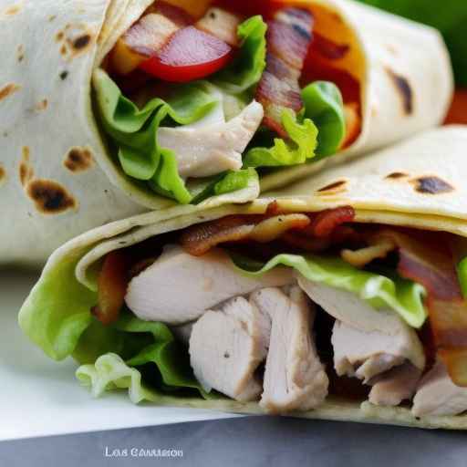 Chicken and Bacon Ranch Wraps with Lettuce and Tomato