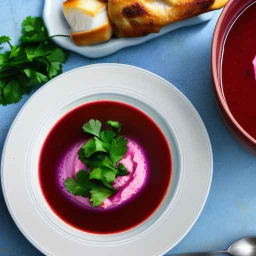 Chicken and Beet Borscht with Cilantro