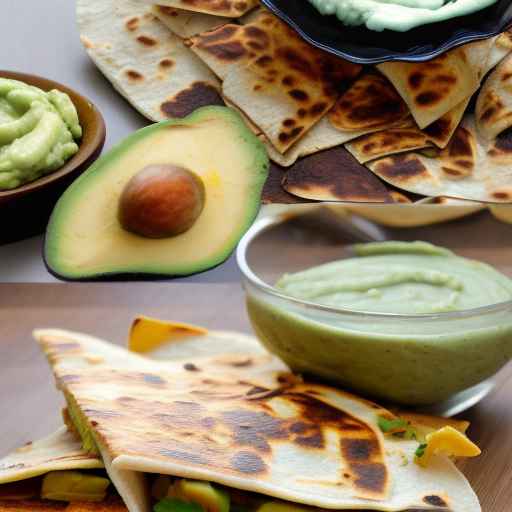 Chicken and Black Bean Quesadillas with Avocado Dip