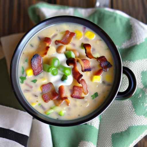 Chicken and Blackened Corn Chowder with Bacon