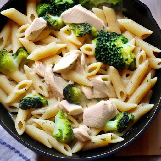 Chicken and Broccoli Alfredo Bake with Penne Pasta