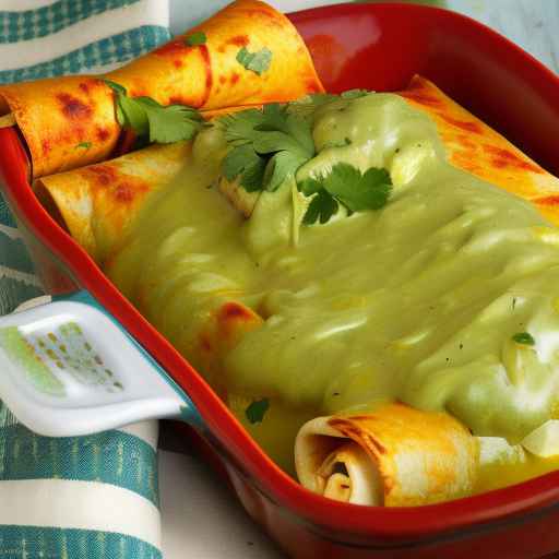 Chicken and Corn Enchiladas with Tomatillo Sauce