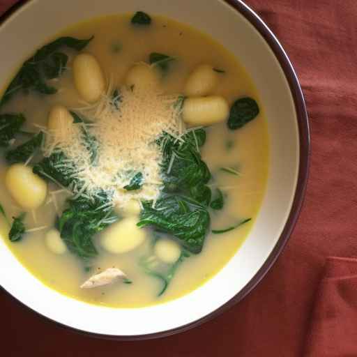 Chicken and Gnocchi Soup with Spinach and Parmesan