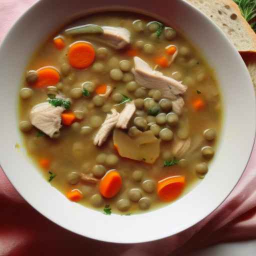 Chicken and Lentil Soup with Vegetables and Herbs