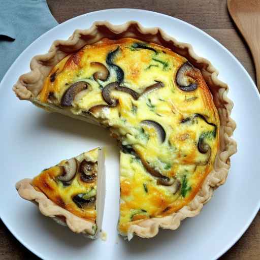 Chicken and Mushroom Quiche with Gruyere Cheese