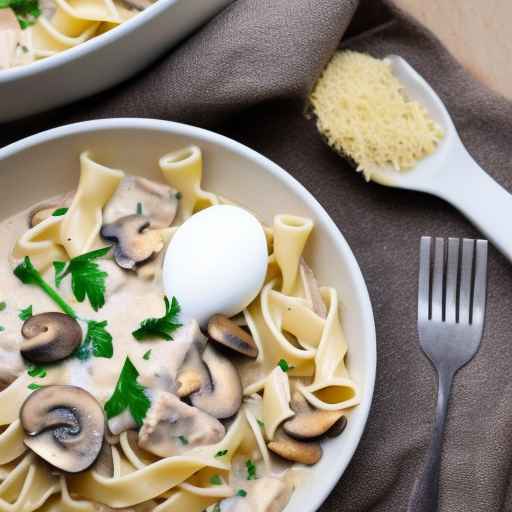 Chicken and Mushroom Stroganoff with Egg Noodles and Sour Cream