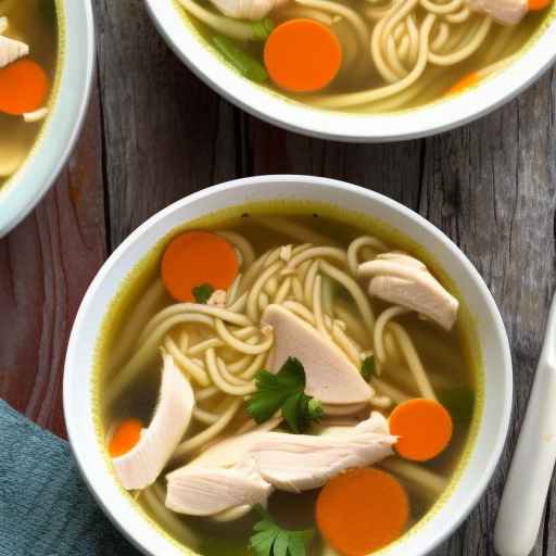 Chicken and Noodle Soup with Carrots and Celery