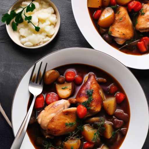 Chicken and Red Wine Stew with Potatoes