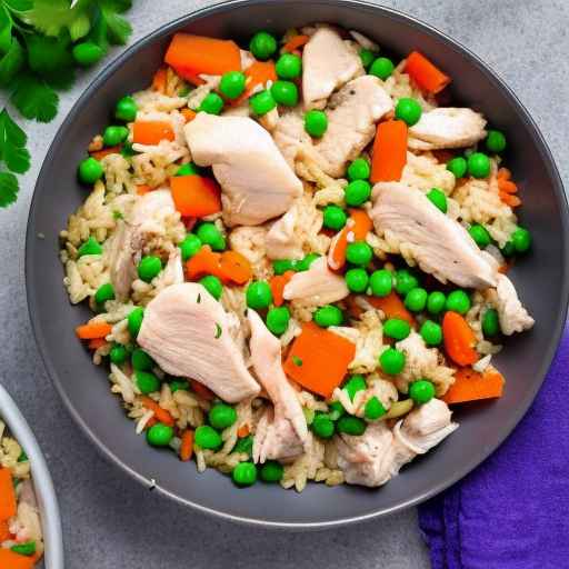 Chicken and Rice Pilaf with Peas and Carrots