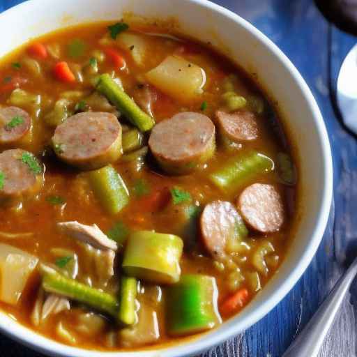 Chicken and Sausage Gumbo with Okra and Rice