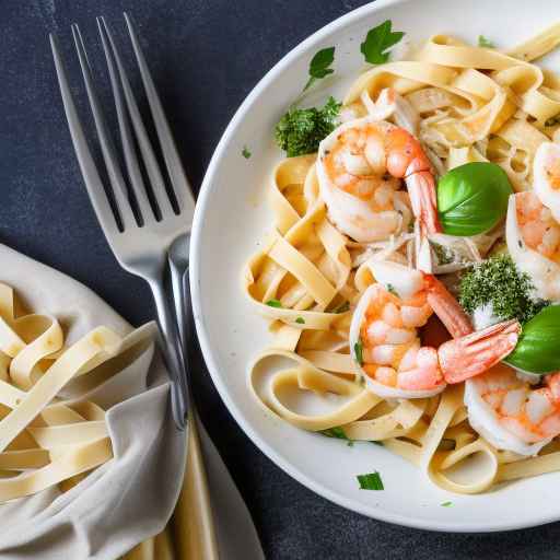 Chicken and Shrimp Alfredo with Linguine