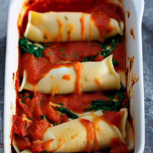 Chicken and Spinach Stuffed Shells with Marinara Sauce