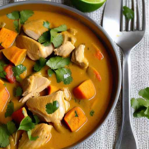Chicken and Sweet Potato Curry with Coconut Milk and Lime