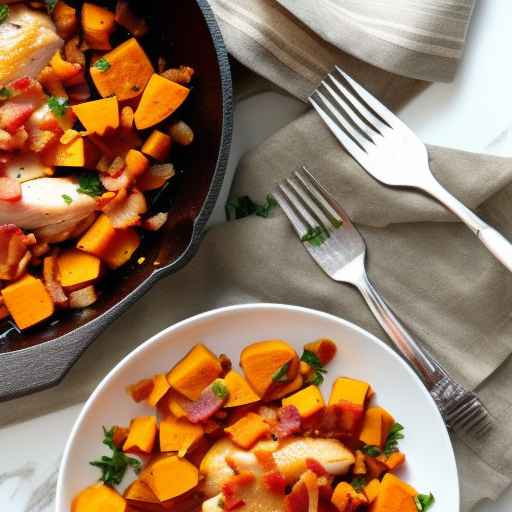 Chicken and Sweet Potato Skillet with Bacon and Garlic