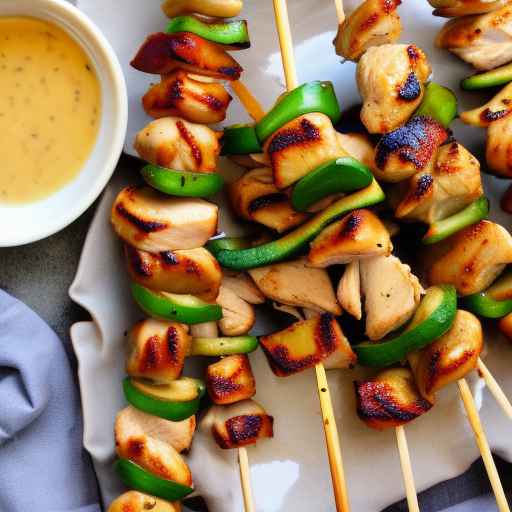 Chicken and Vegetable Skewers with Honey Mustard Glaze