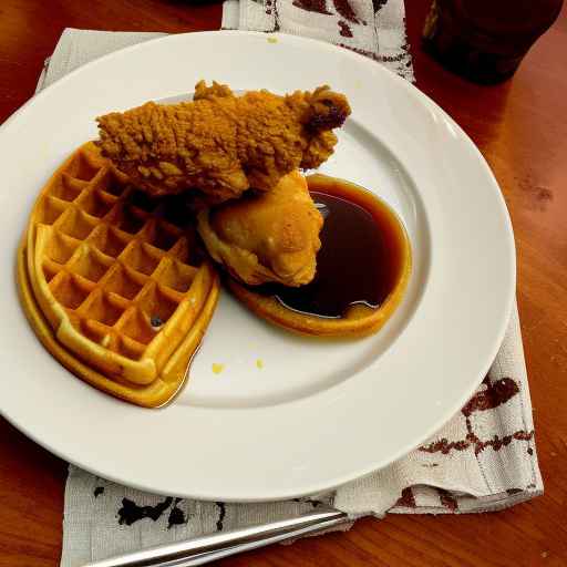 Chicken and Waffles with Maple Syrup