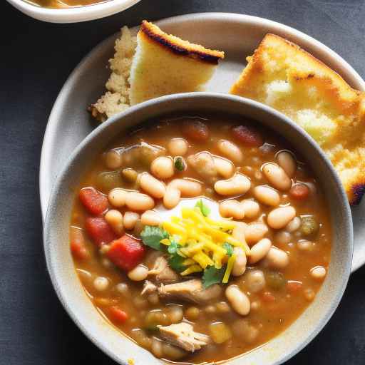 Chicken and White Bean Chili with Cornbread