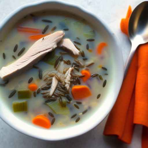 Chicken and Wild Rice Soup with Vegetables and Herbs