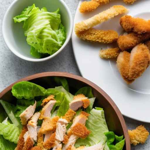 Chicken Caesar Salad with Crispy Chicken Strips