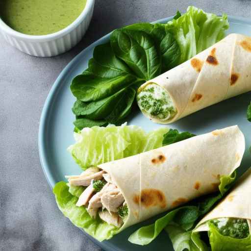 Chicken Caesar Salad Wraps with Green Sauce