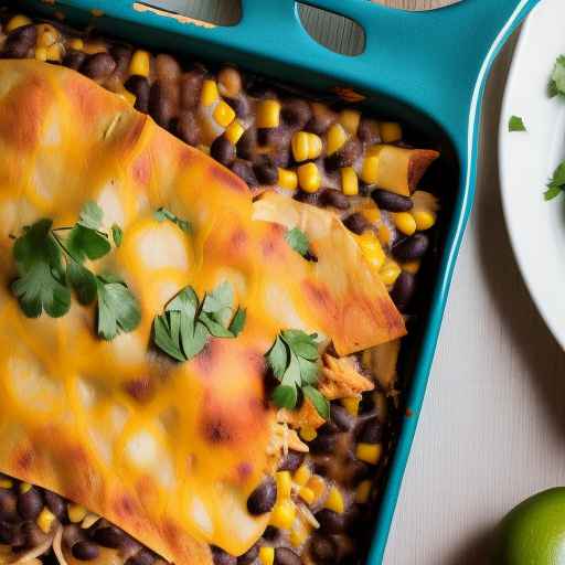 Chicken Enchilada Casserole with Black Beans and Corn