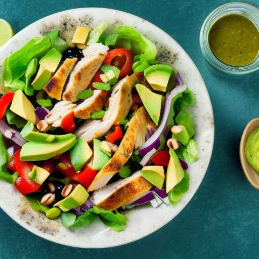 Chicken Fajita Salad with Avocado Dressing