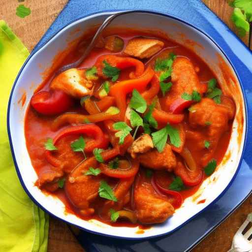 Chicken Goulash with Bell Peppers and Onions