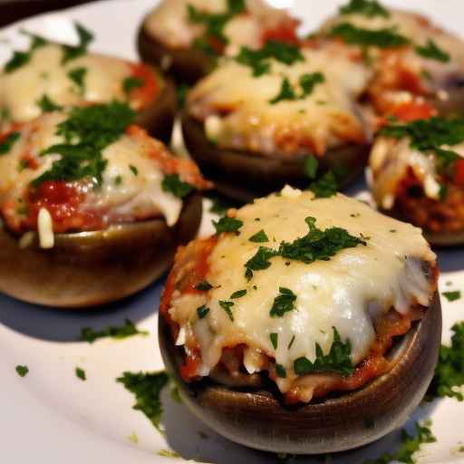 Chicken Parmesan Stuffed Mushrooms with Garlic Butter