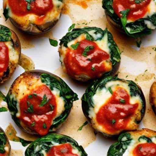 Chicken Parmesan Stuffed Mushrooms with Spinach