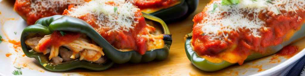 Chicken Parmesan Stuffed Poblano Peppers
