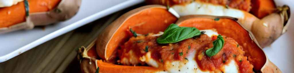 Chicken Parmesan Stuffed Sweet Potatoes