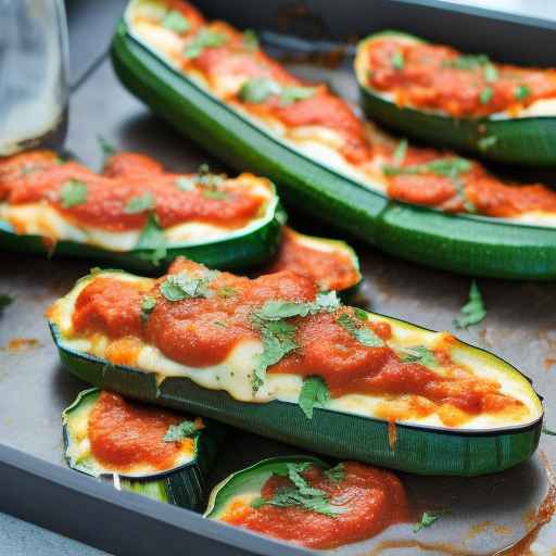 Chicken Parmesan Stuffed Zucchini Boats