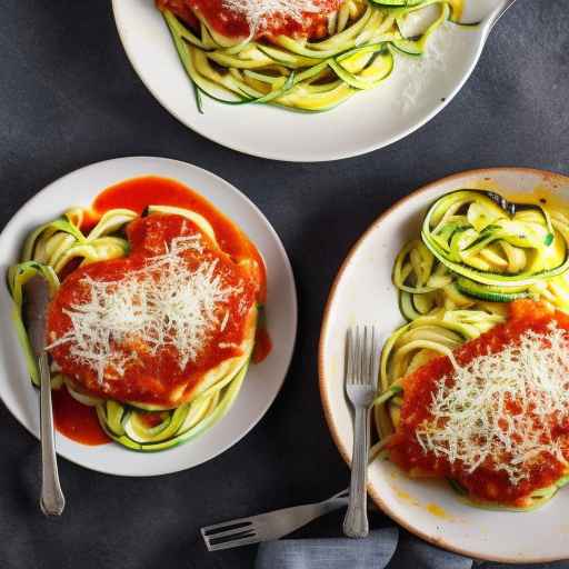 Chicken Parmesan with Zucchini Pasta