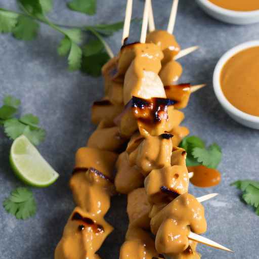 Chicken Satay Skewers with Peanut Sauce