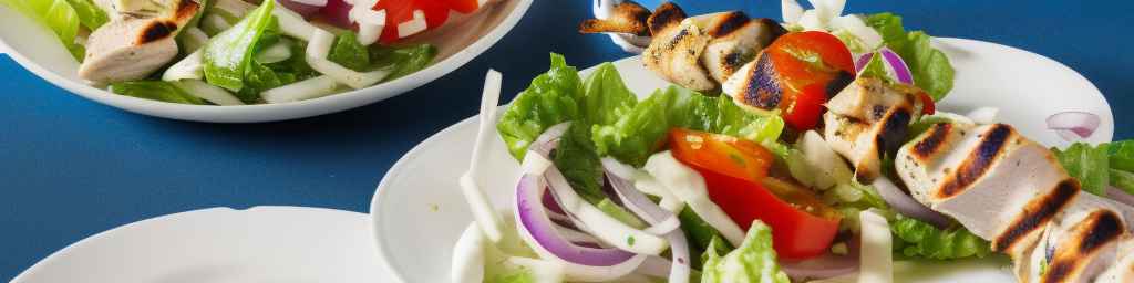 Chicken Souvlaki with Greek Salad