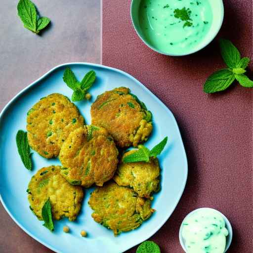 Chickpea and cauliflower fritters with mint yogurt