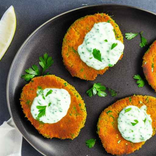 Chickpea cutlets with tzatziki