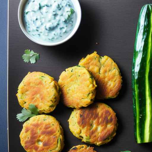 Chickpea fritters with cucumber raita