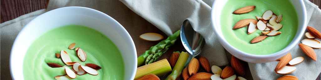 Chilled asparagus and almond soup