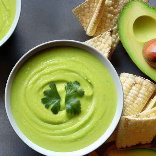 Chilled avocado and corn soup